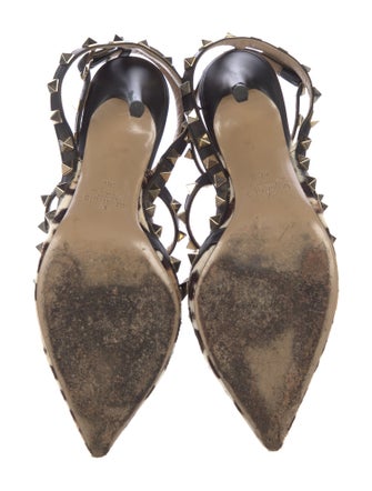 Valentino Rockstud Accents Ponyhair T-Strap Pumps