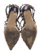 Valentino Rockstud Accents Ponyhair T-Strap Pumps