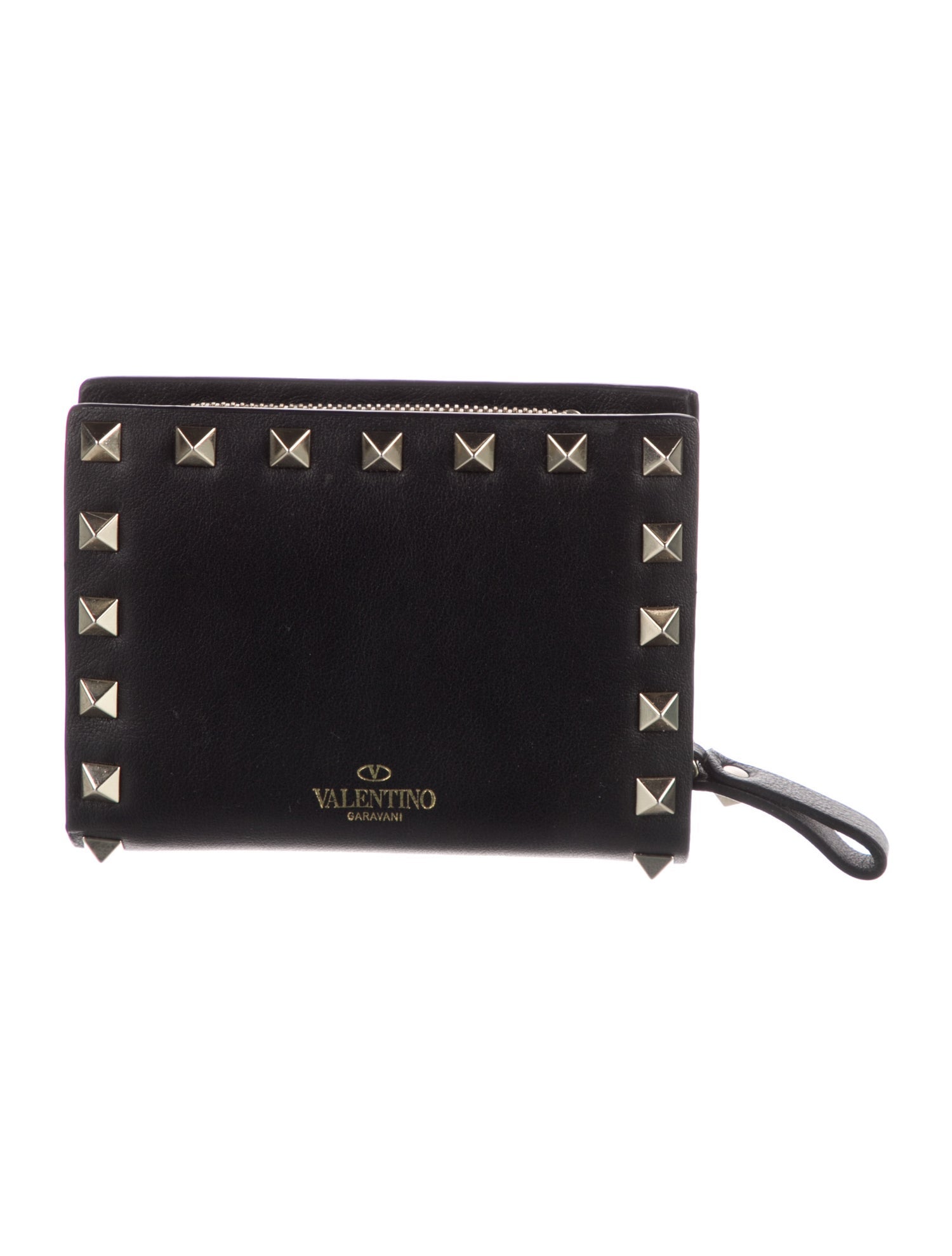 Valentino Rockstud Accents Leather Wallet
