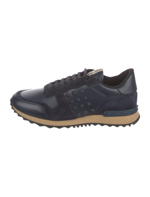 Valentino Leather Colorblock Pattern Sneakers