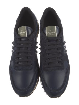 Valentino Leather Colorblock Pattern Sneakers
