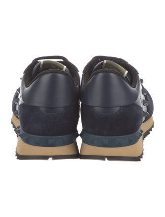 Valentino Leather Colorblock Pattern Sneakers