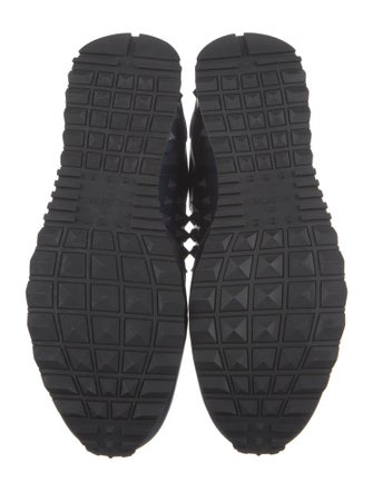 Valentino Leather Colorblock Pattern Sneakers