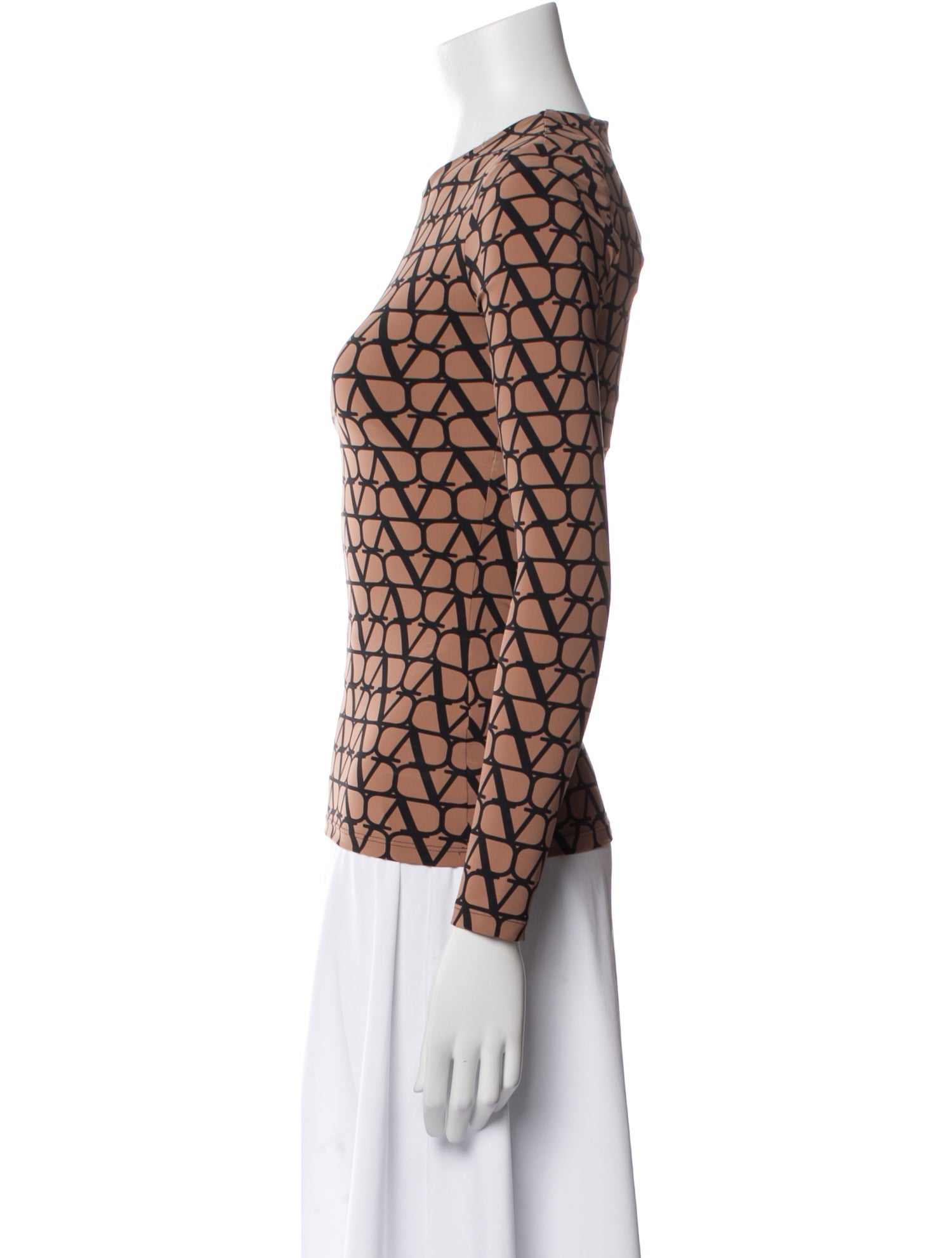 Valentino Printed Crew Neck Top