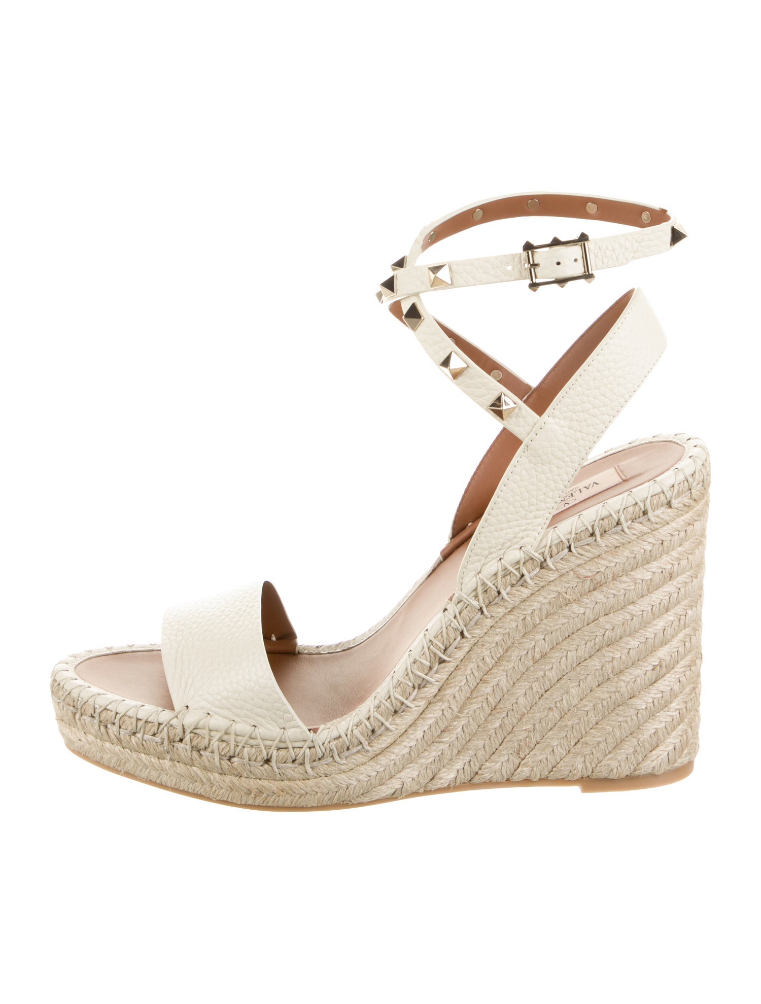 Valentino Leather Studded Accents Espadrilles w/ Tags