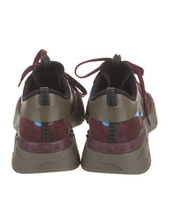 Valentino Leather Printed Sneakers
