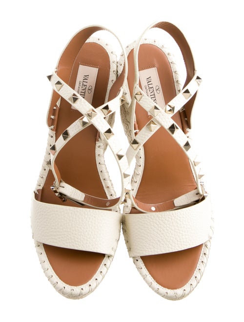 Valentino Rockstud Accents Leather Espadrilles