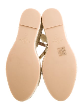 Valentino Rockstud Accents Leather Espadrilles