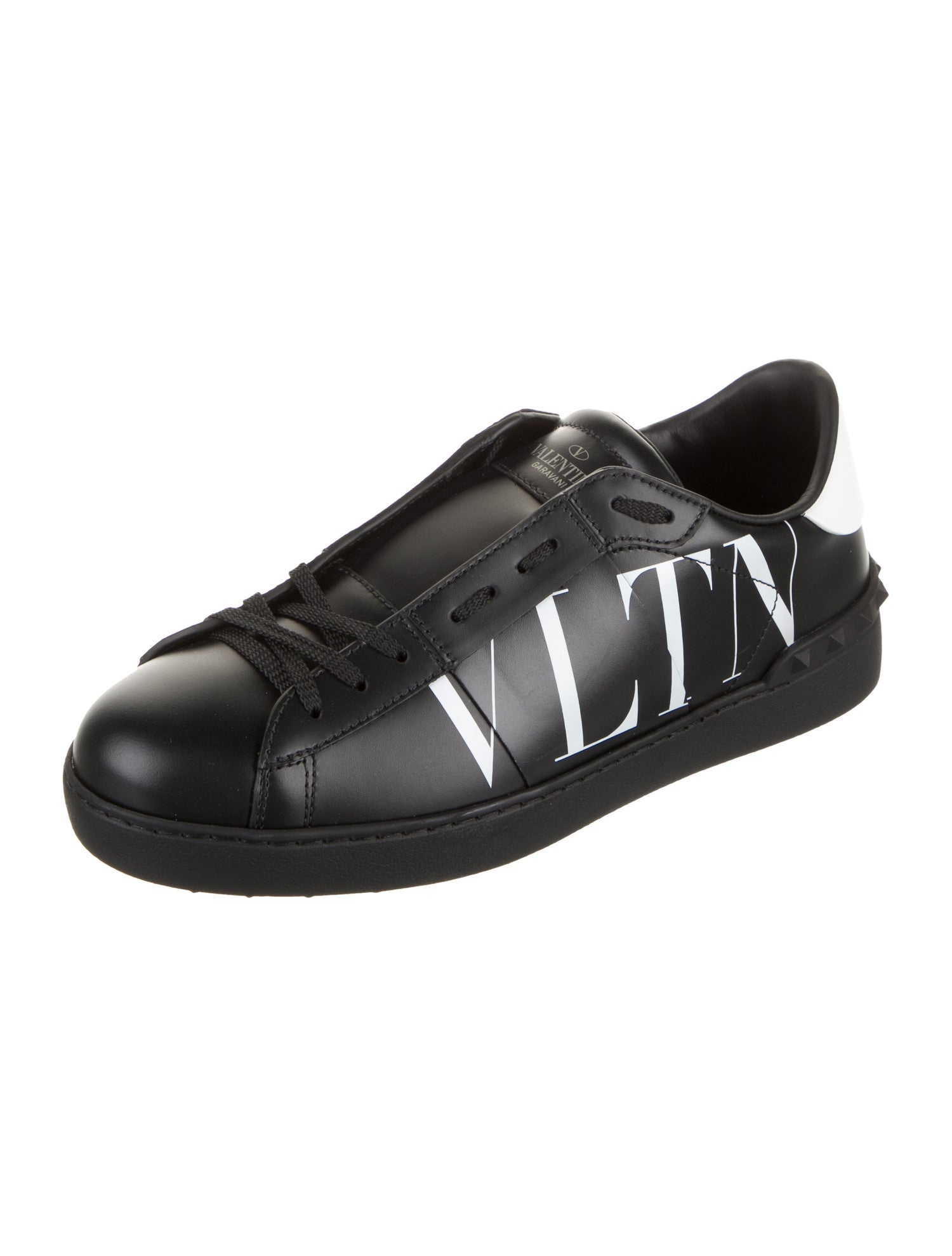 Valentino Leather Printed Sneakers
