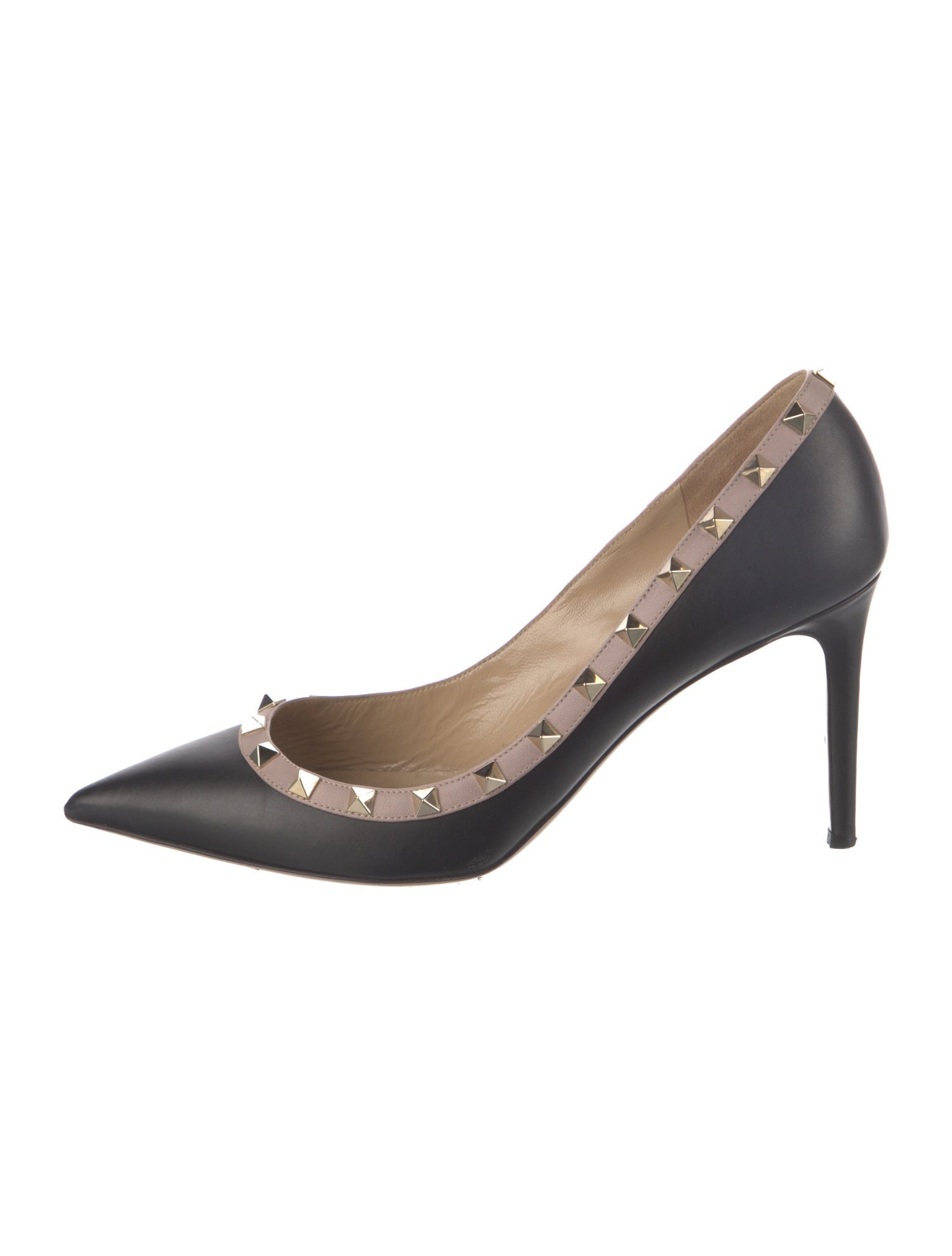 Valentino Rockstud Accents Leather Pumps