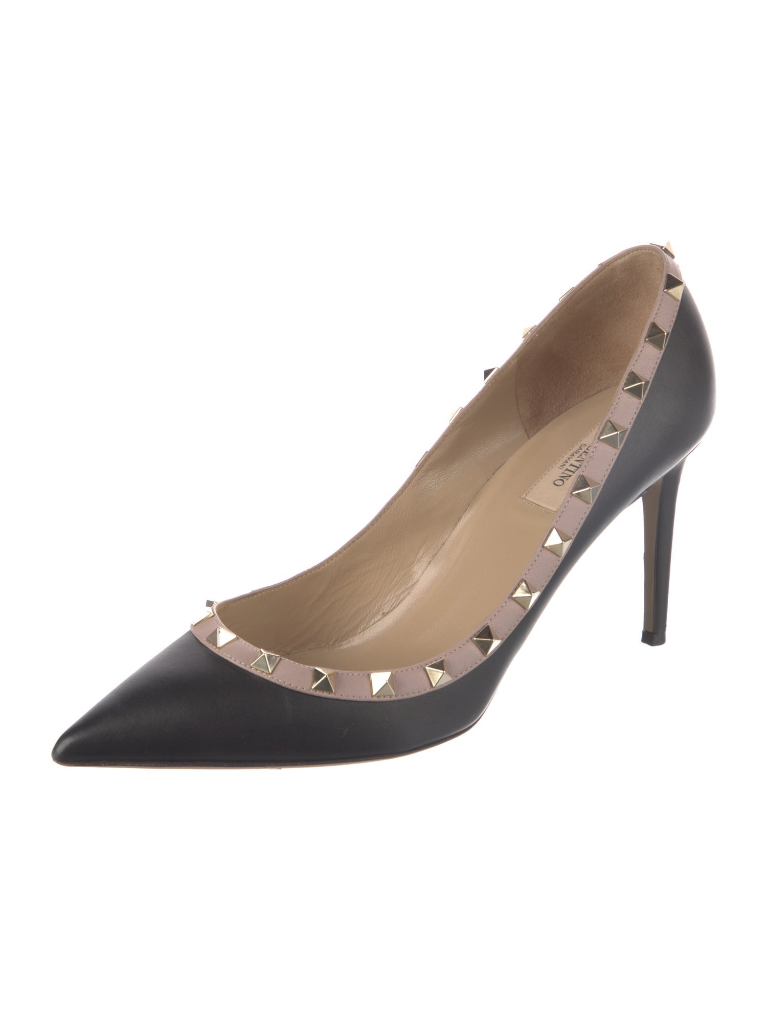 Valentino Rockstud Accents Leather Pumps