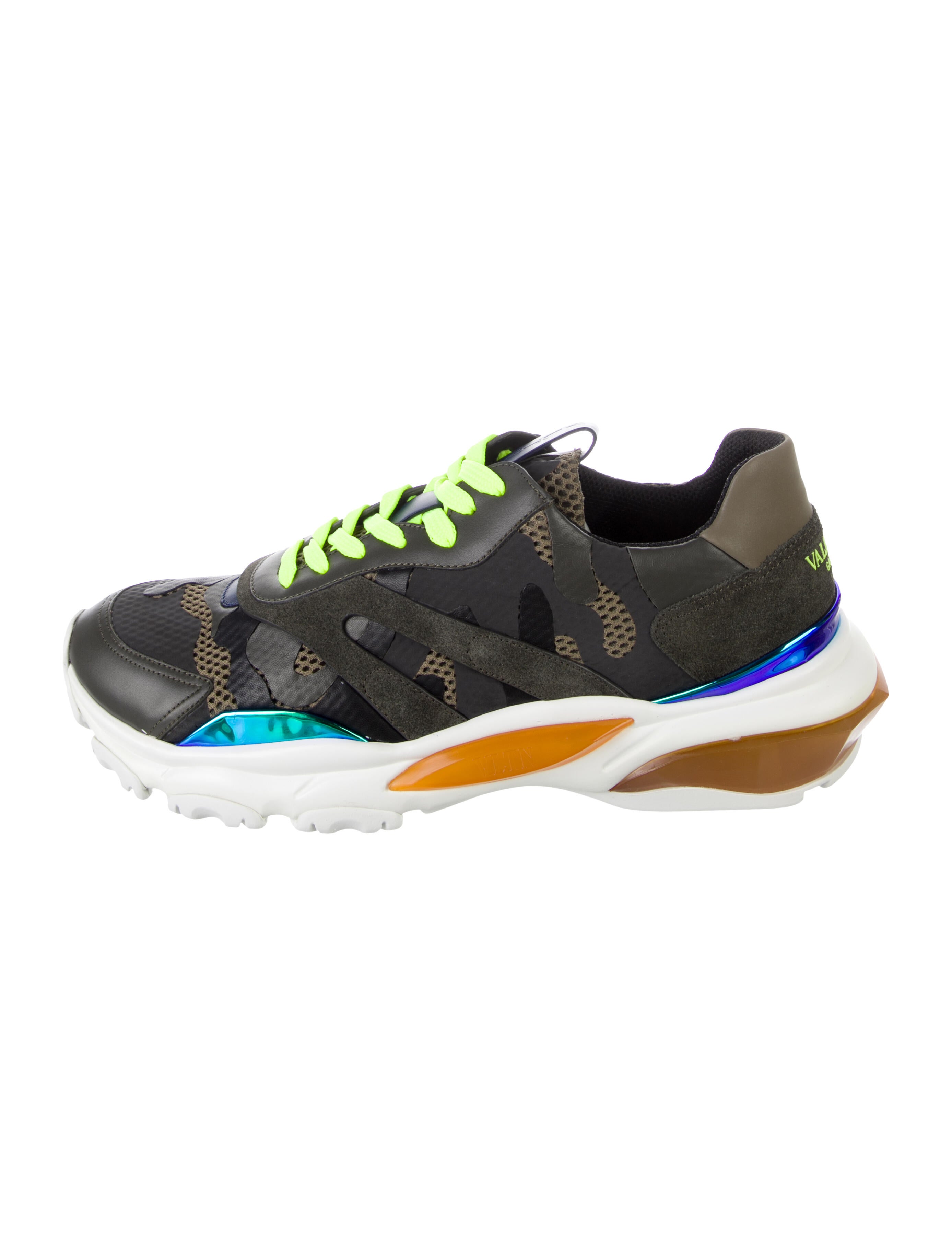 Valentino Leather Printed Athletic Sneakers