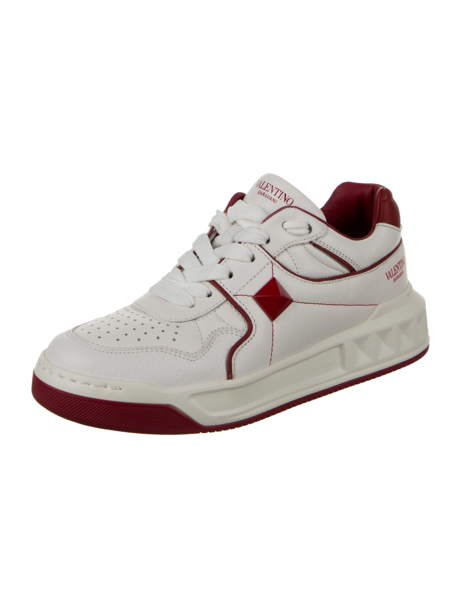 Valentino Leather Printed Sneakers