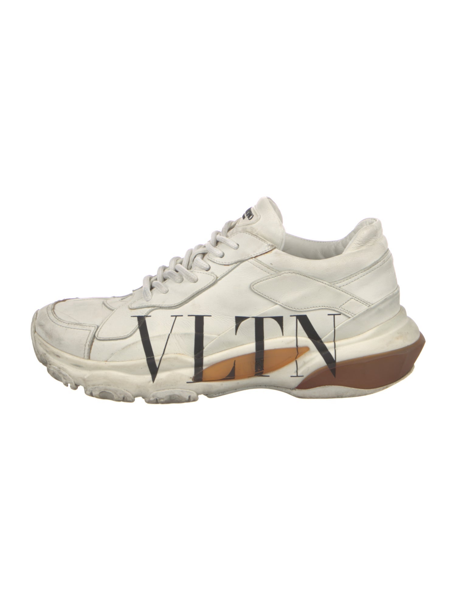 Valentino Leather Printed Sneakers