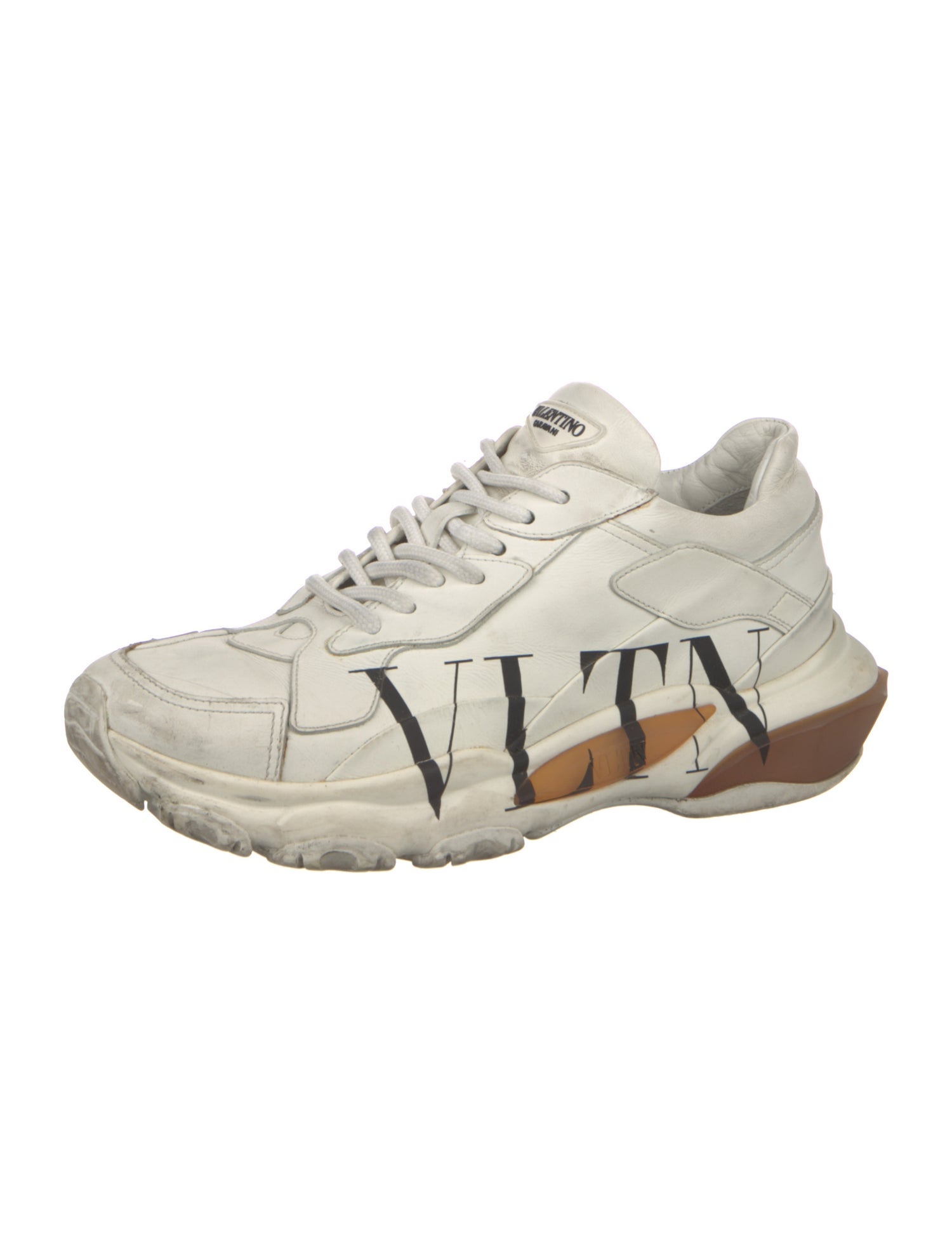 Valentino Leather Printed Sneakers