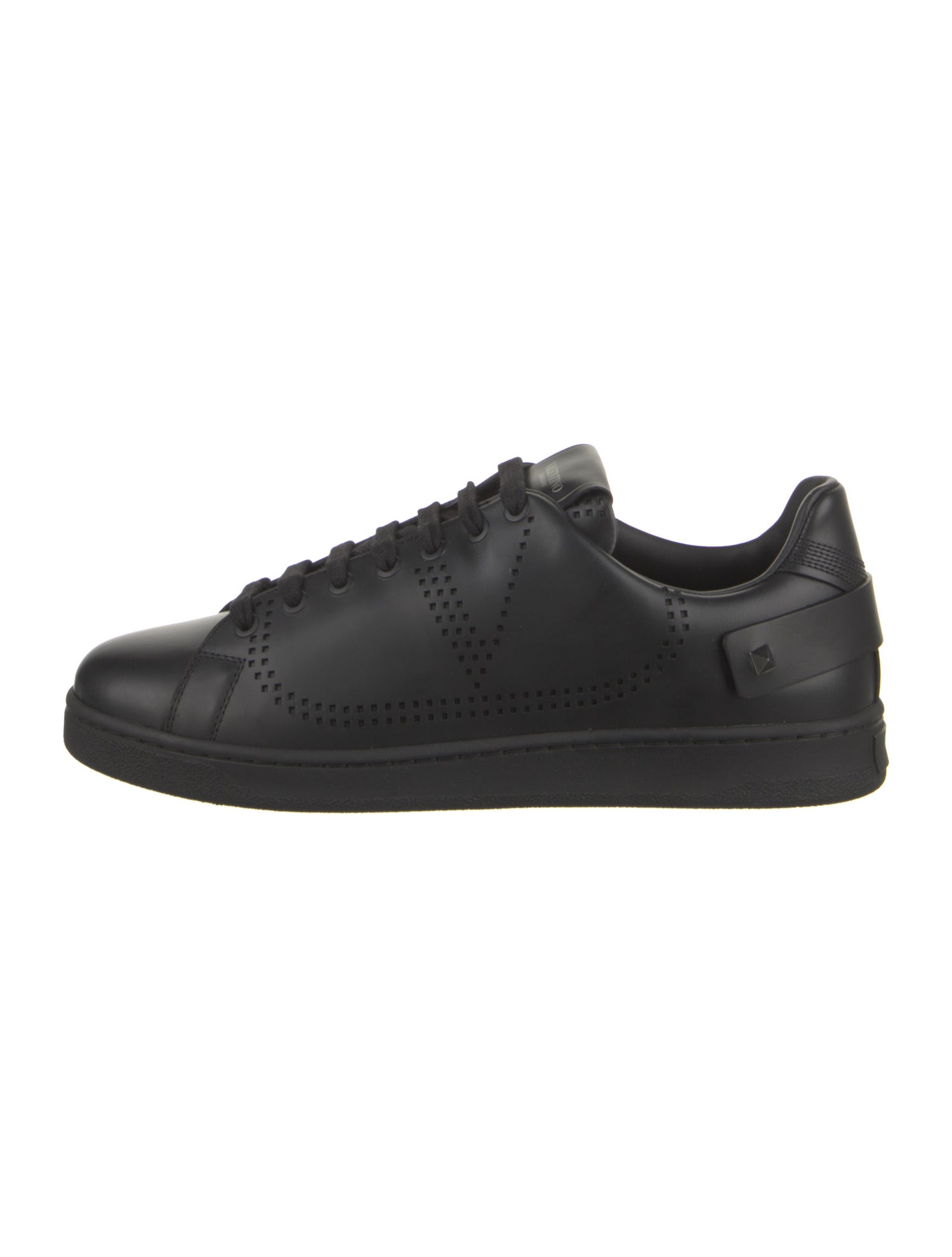 Valentino Leather Lasercut Accents Sneakers