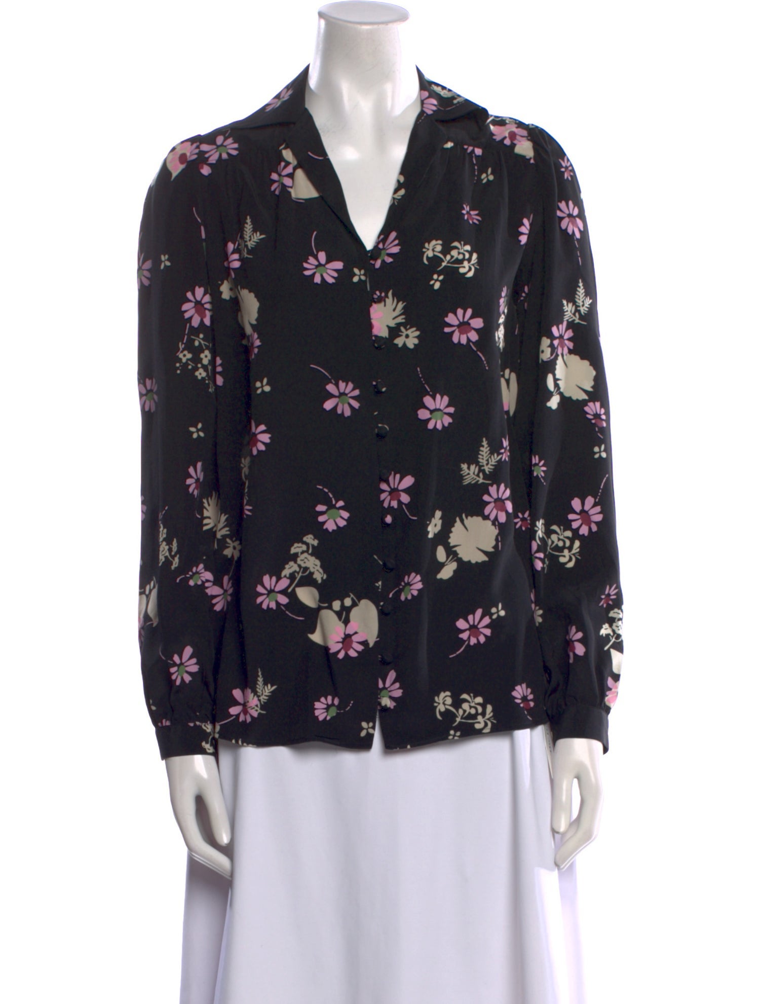 Valentino Silk Floral Print Blouse