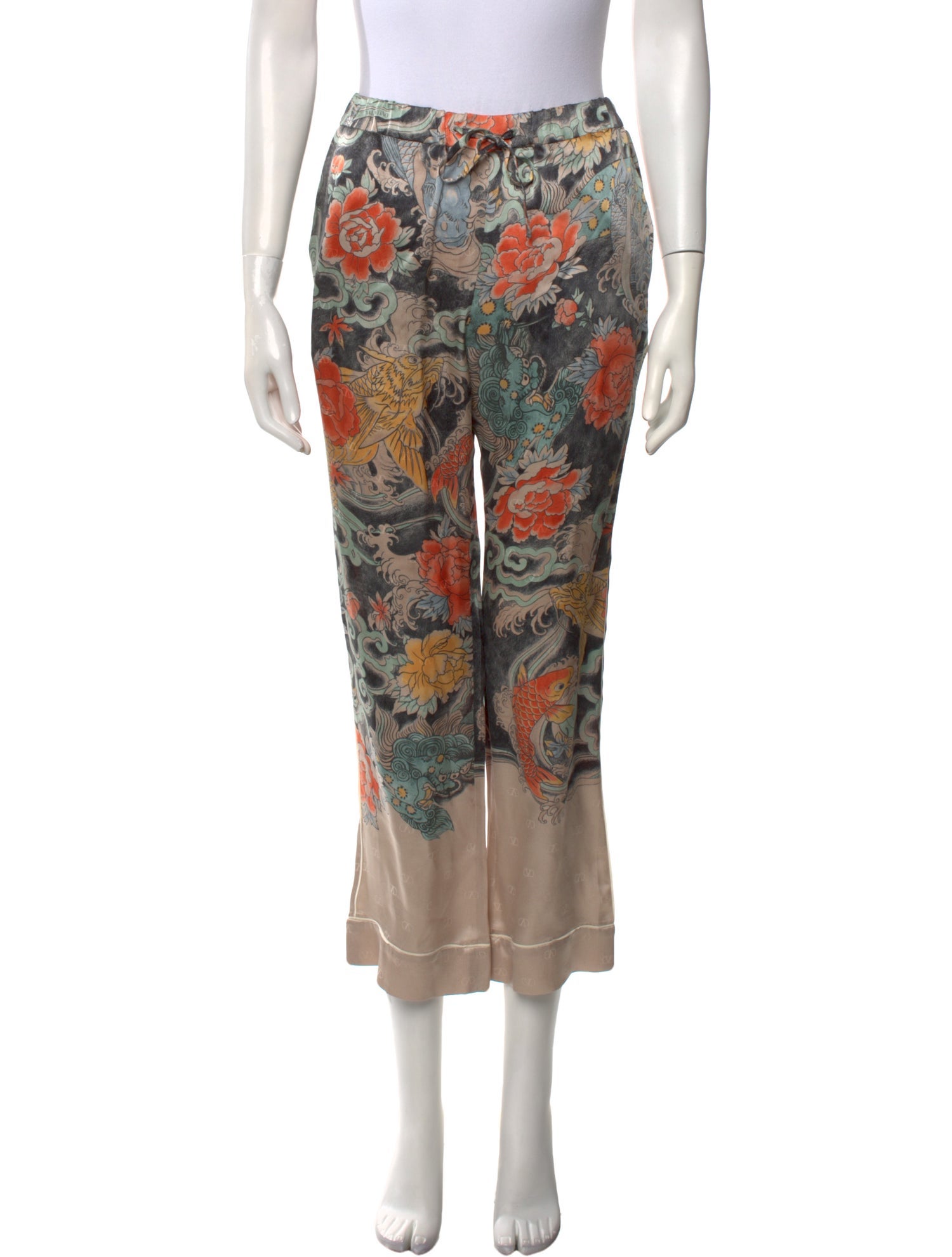 Valentino Silk Straight Leg Pants