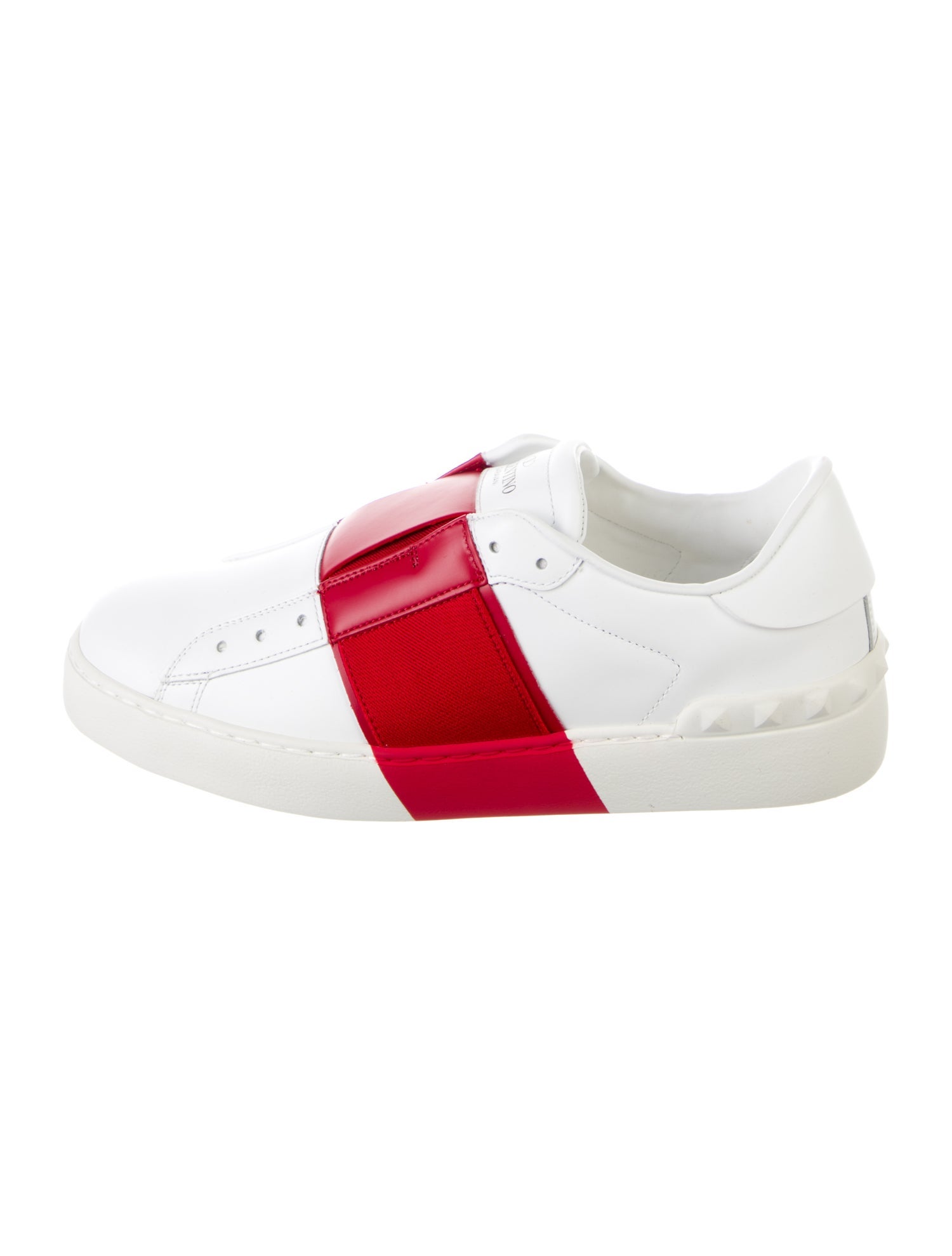 Valentino Leather Colorblock Pattern Sneakers