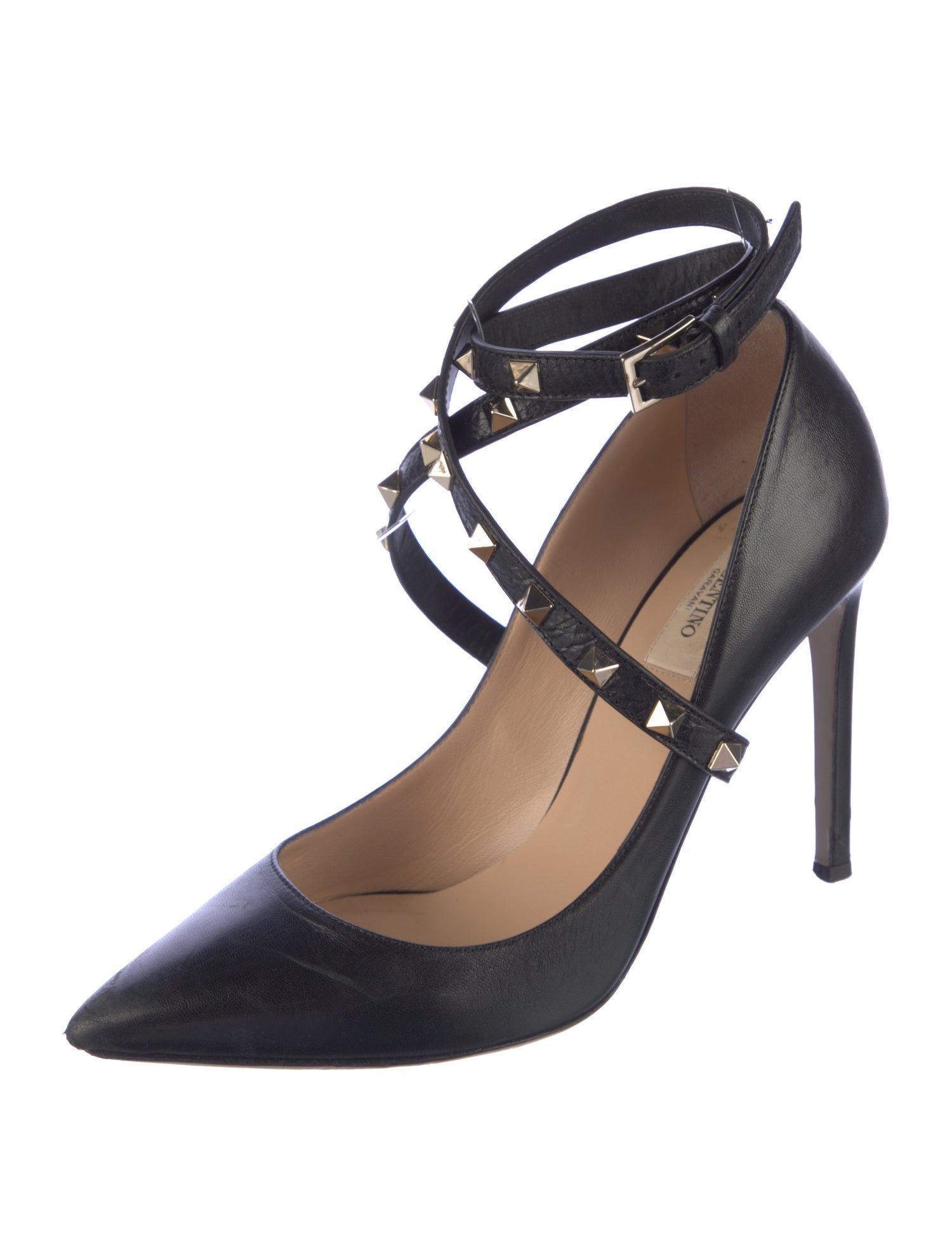 Valentino Rockstud Accents Leather Pumps