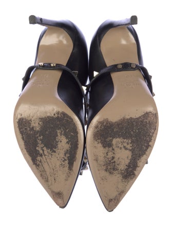 Valentino Rockstud Accents Leather Pumps