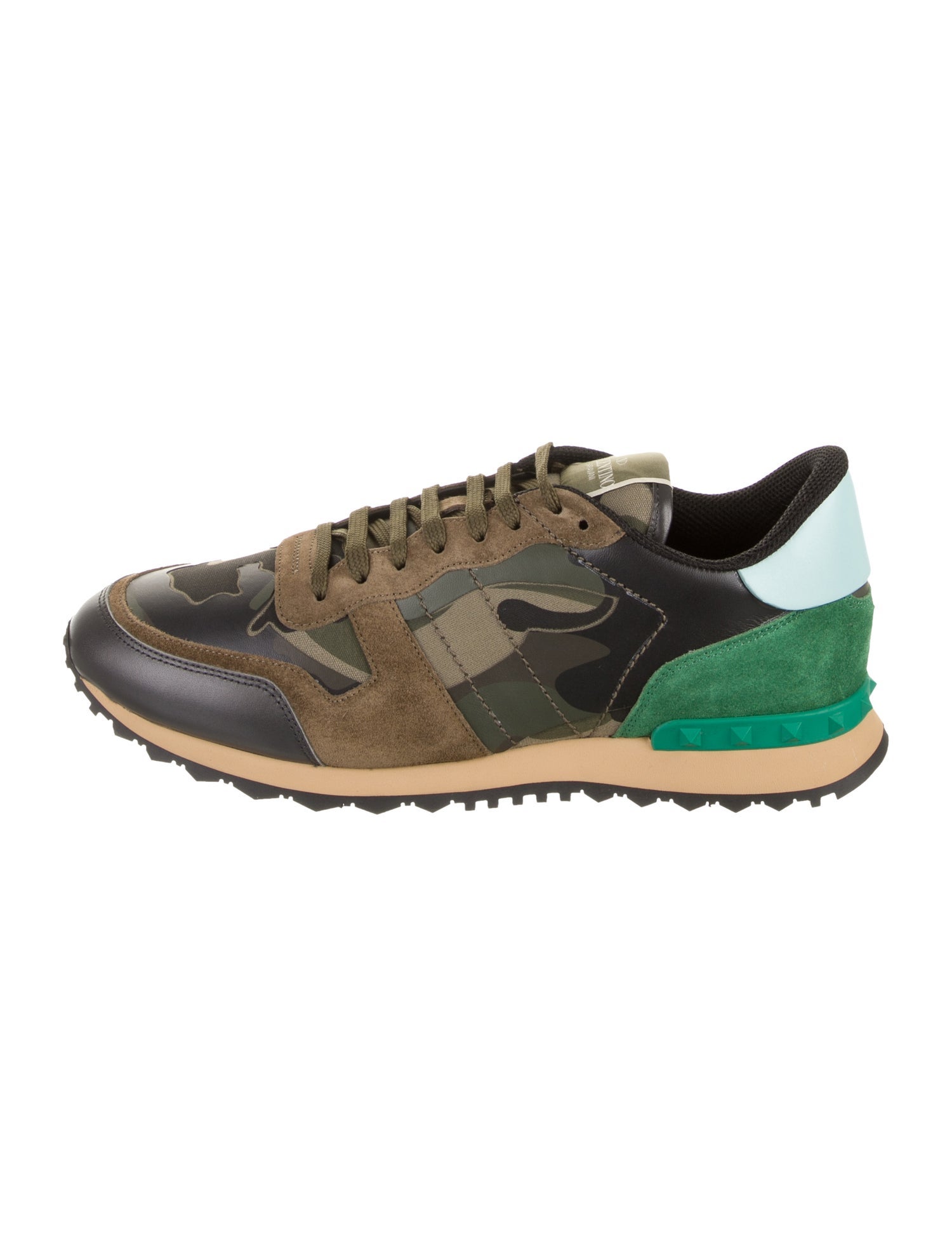 Valentino Leather Printed Athletic Sneakers