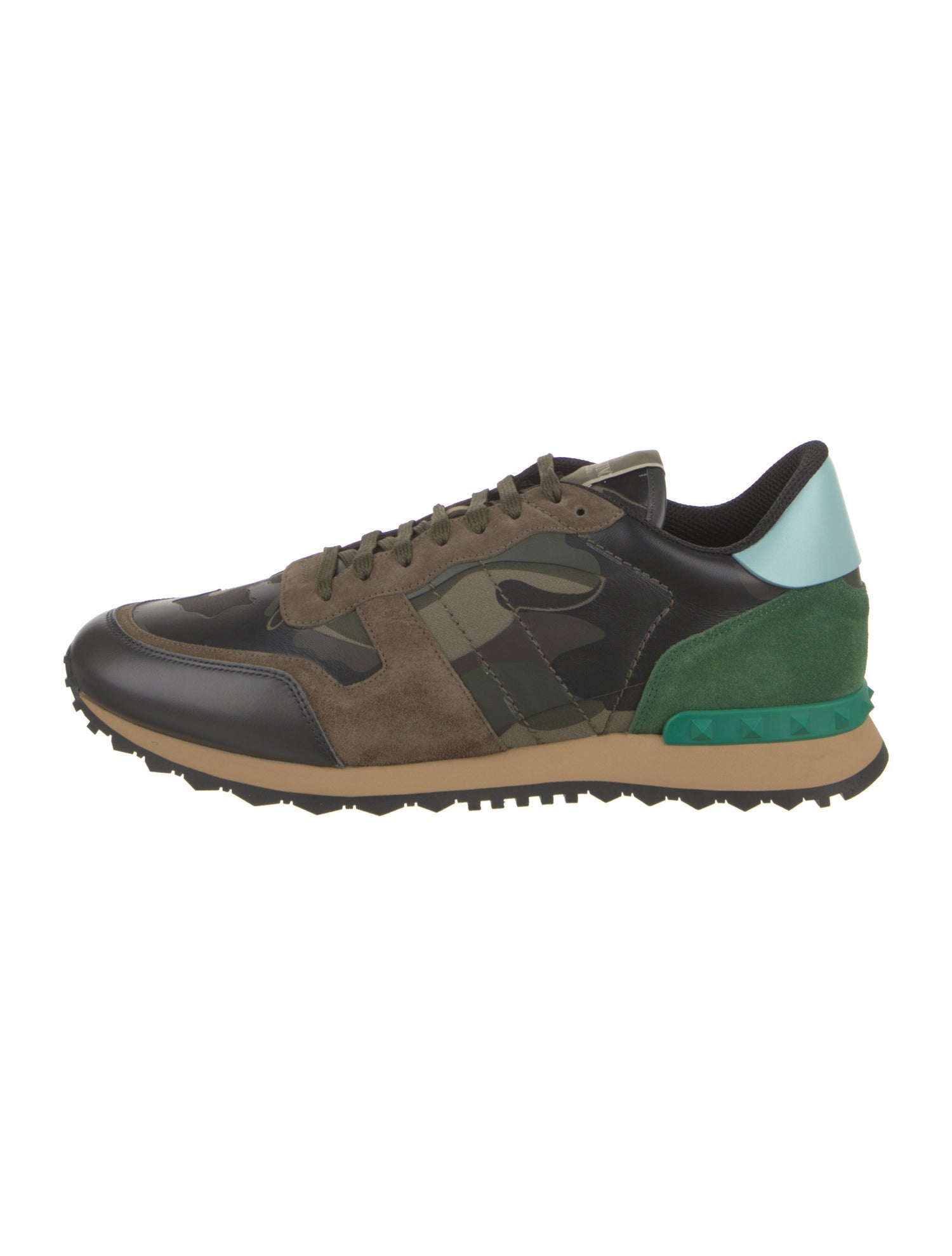 Valentino Leather Printed Athletic Sneakers