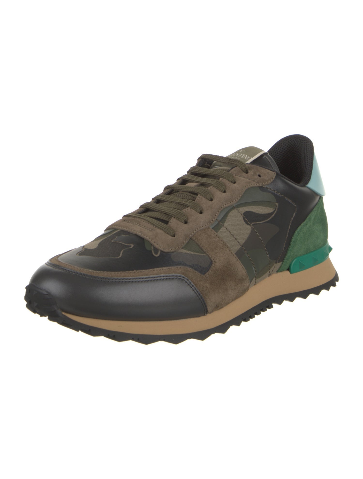 Valentino Leather Printed Athletic Sneakers