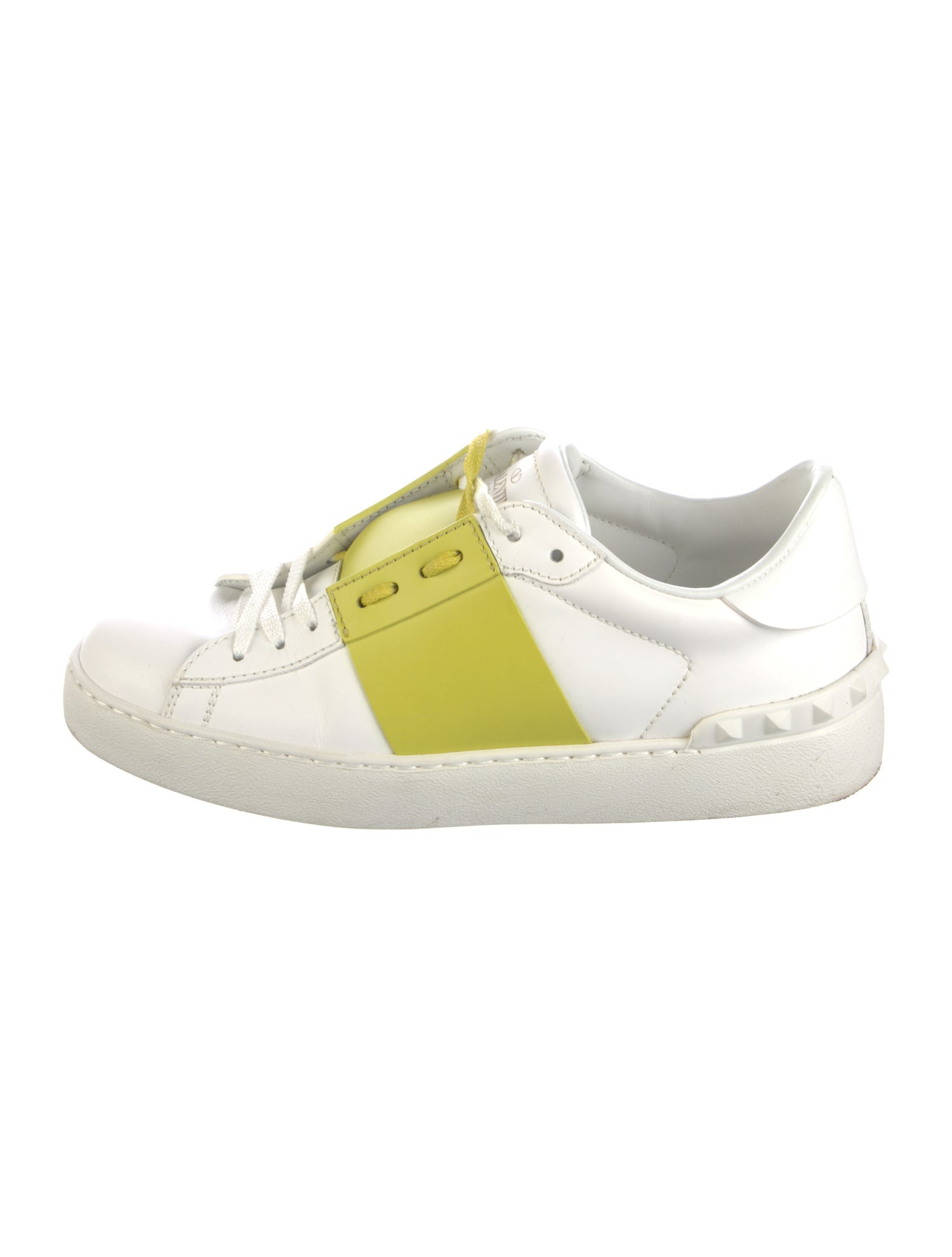 Valentino Rockstud Accents Leather Sneakers