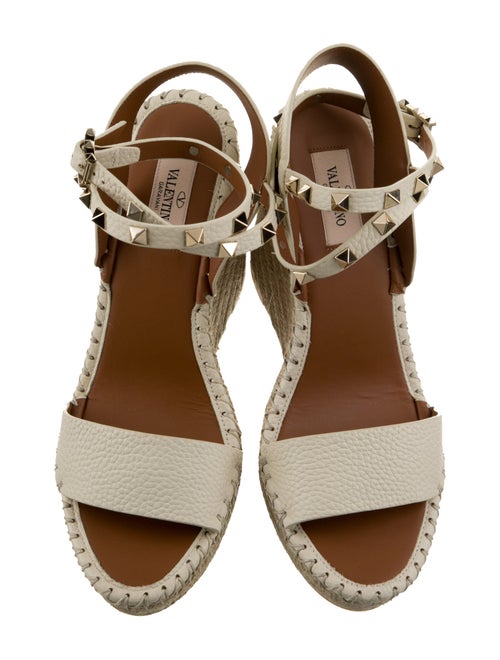 Valentino Leather Colorblock Pattern Espadrilles