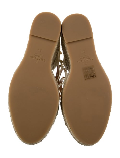 Valentino Leather Colorblock Pattern Espadrilles