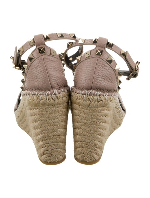 Valentino Leather Colorblock Pattern Espadrilles