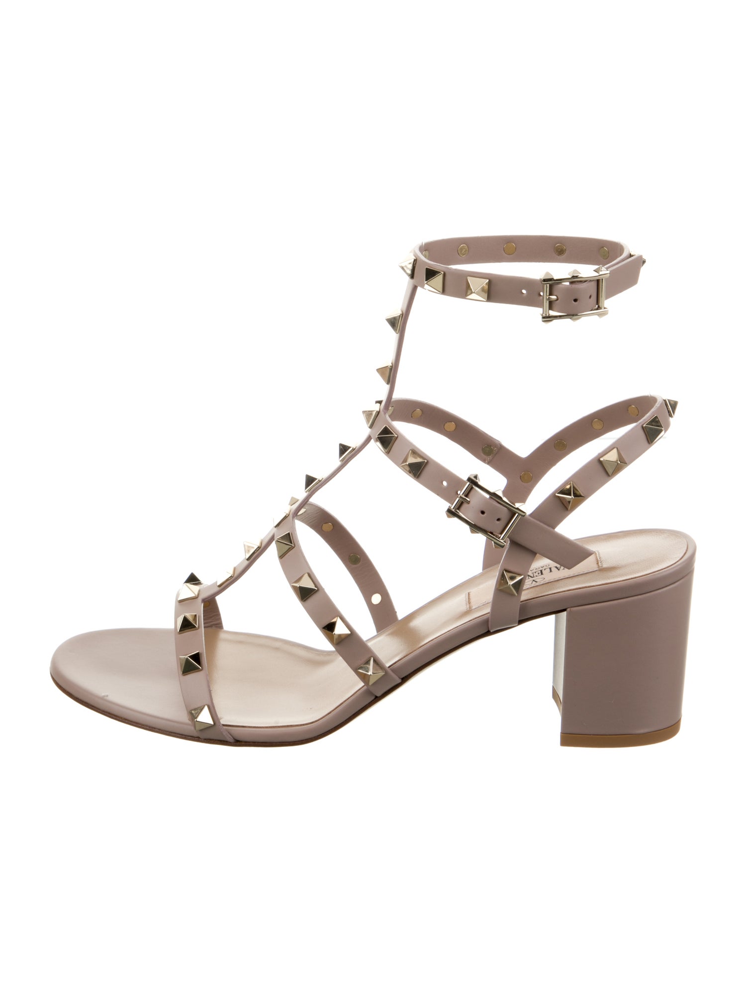 Valentino Leather Studded Accents Gladiator Sandals