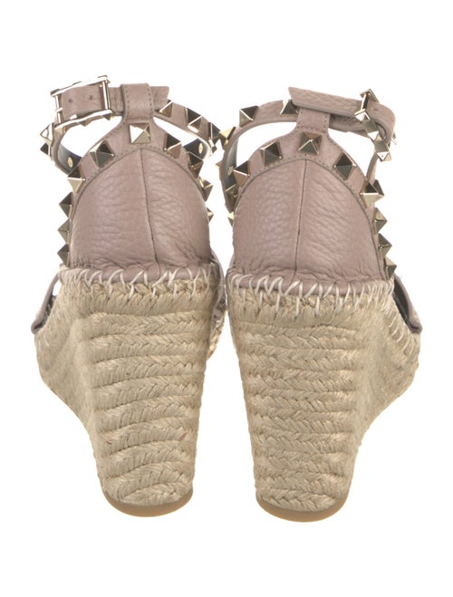 Valentino Leather Studded Accents Espadrilles