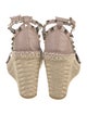 Valentino Leather Studded Accents Espadrilles