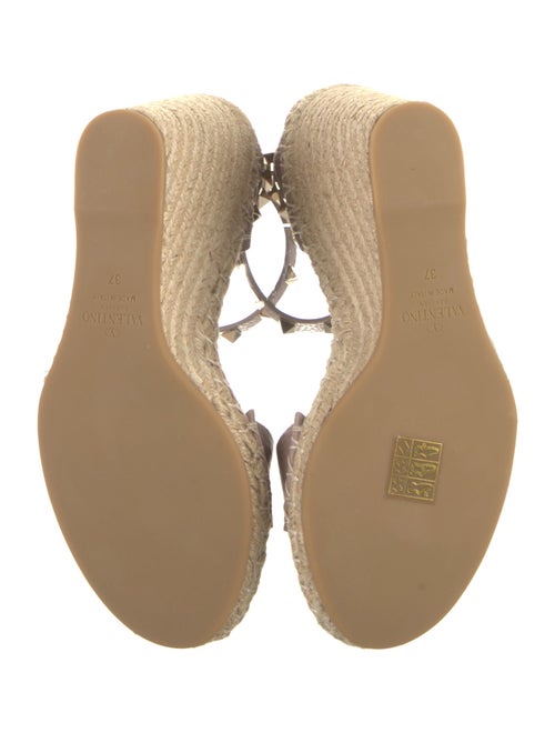 Valentino Leather Studded Accents Espadrilles