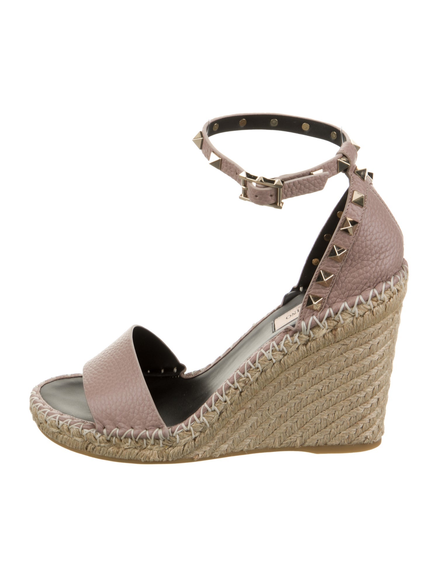 Valentino Leather Colorblock Pattern Espadrilles