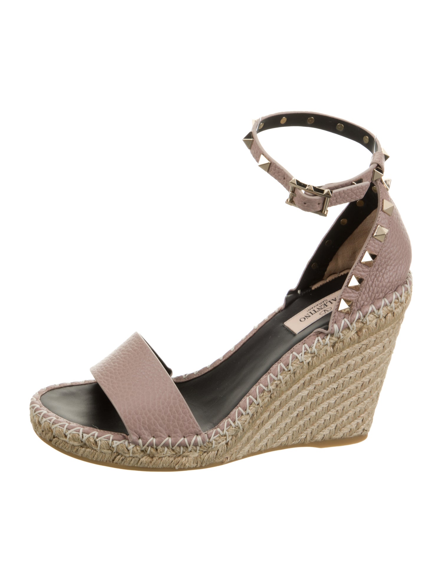 Valentino Leather Colorblock Pattern Espadrilles