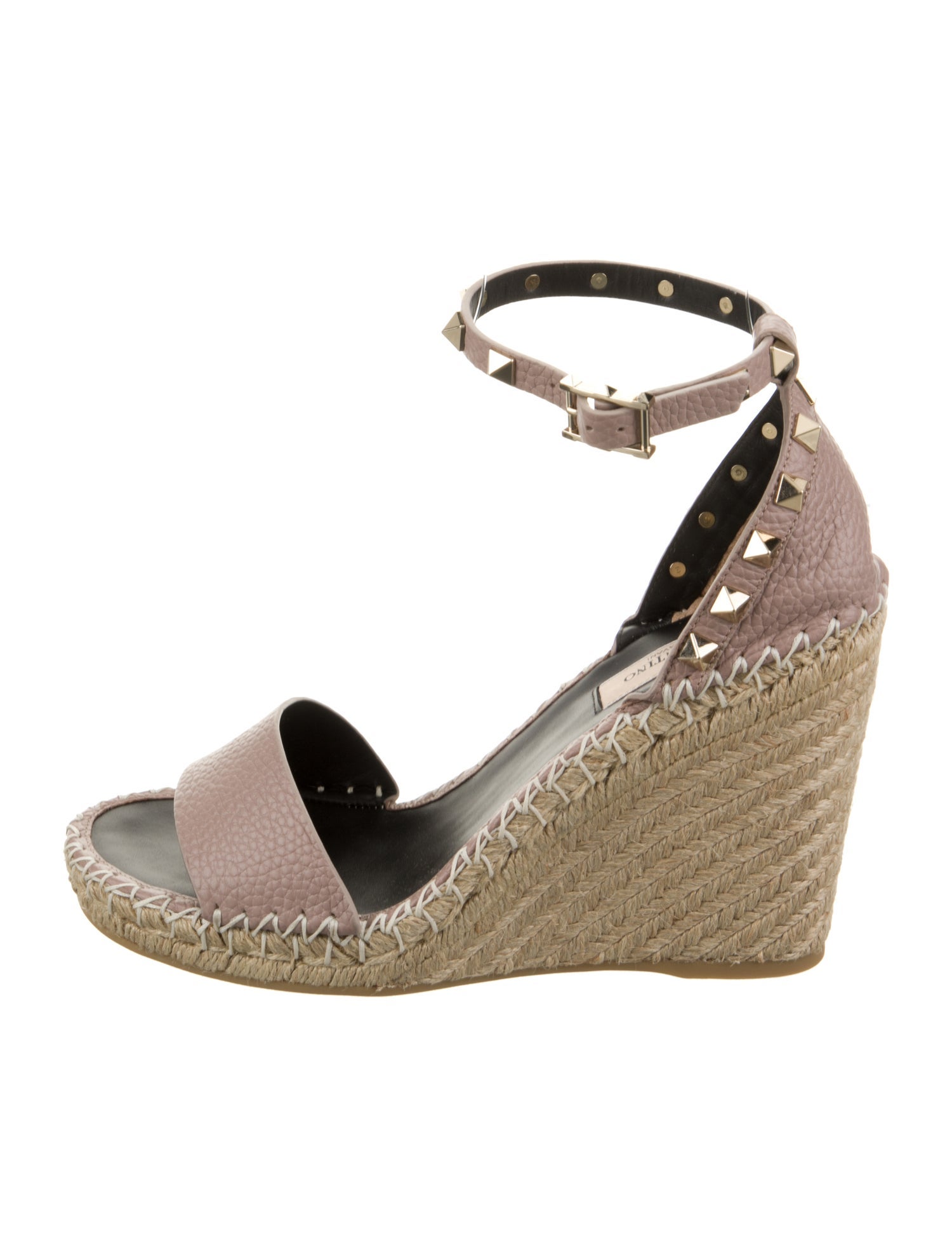 Valentino Leather Colorblock Pattern Espadrilles