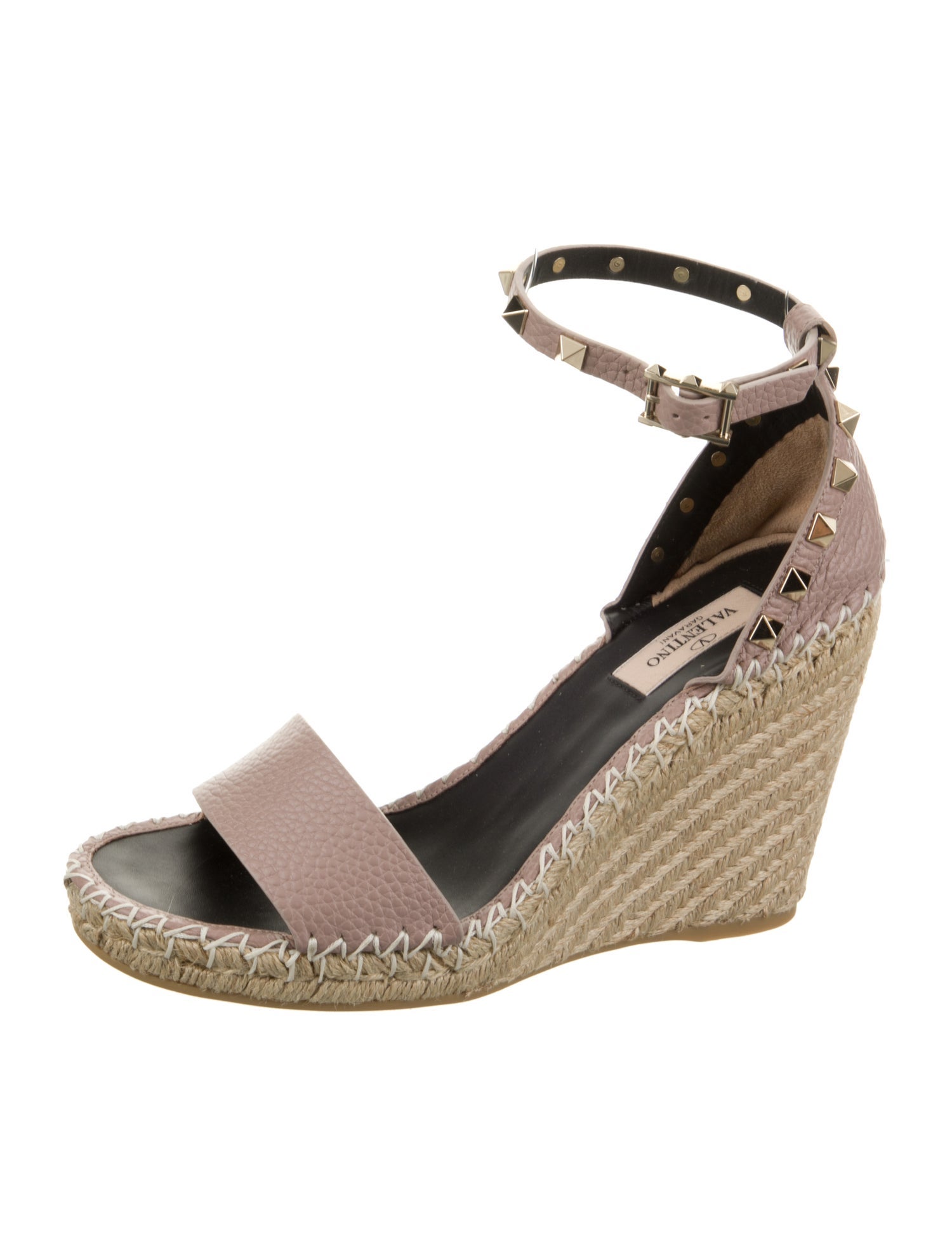 Valentino Leather Colorblock Pattern Espadrilles
