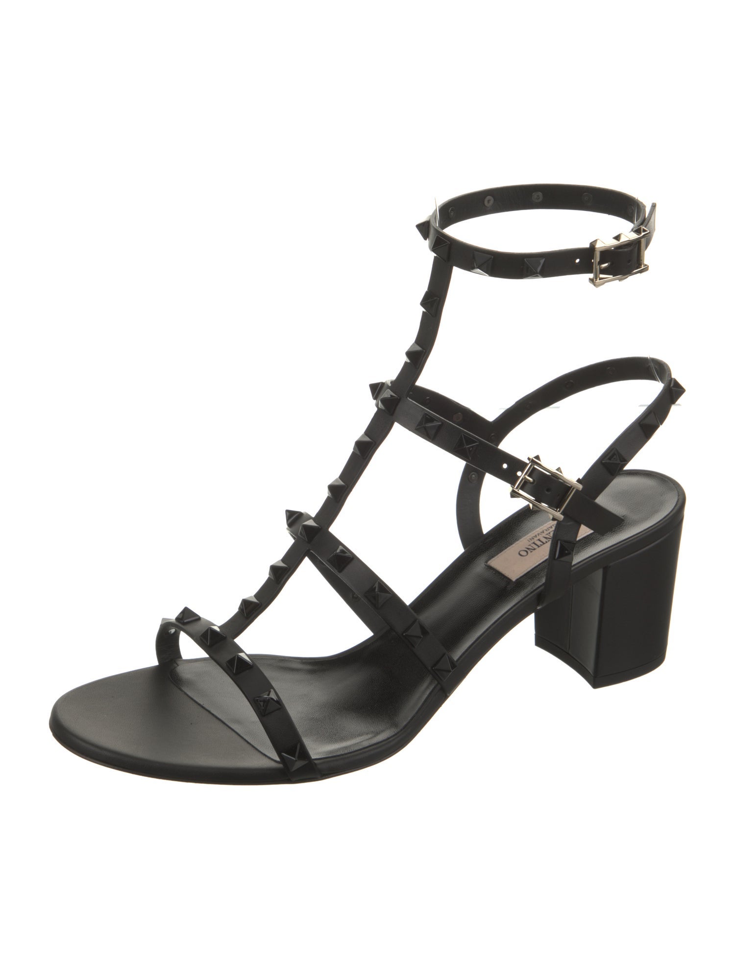 Valentino Leather Studded Accents Gladiator Sandals