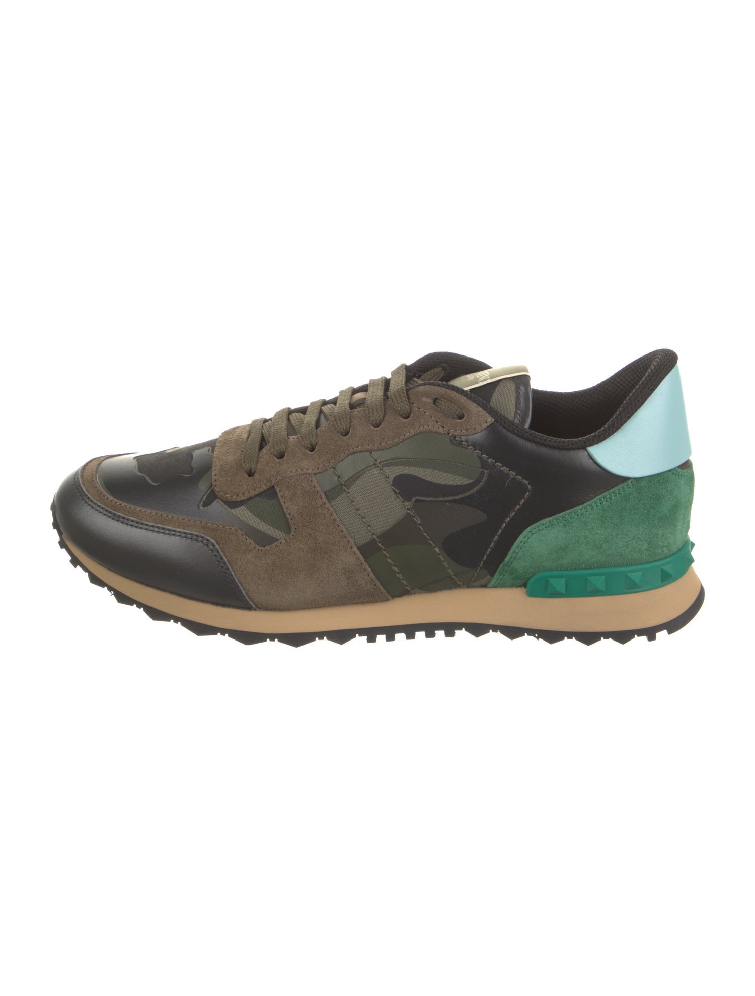 Valentino Leather Printed Athletic Sneakers