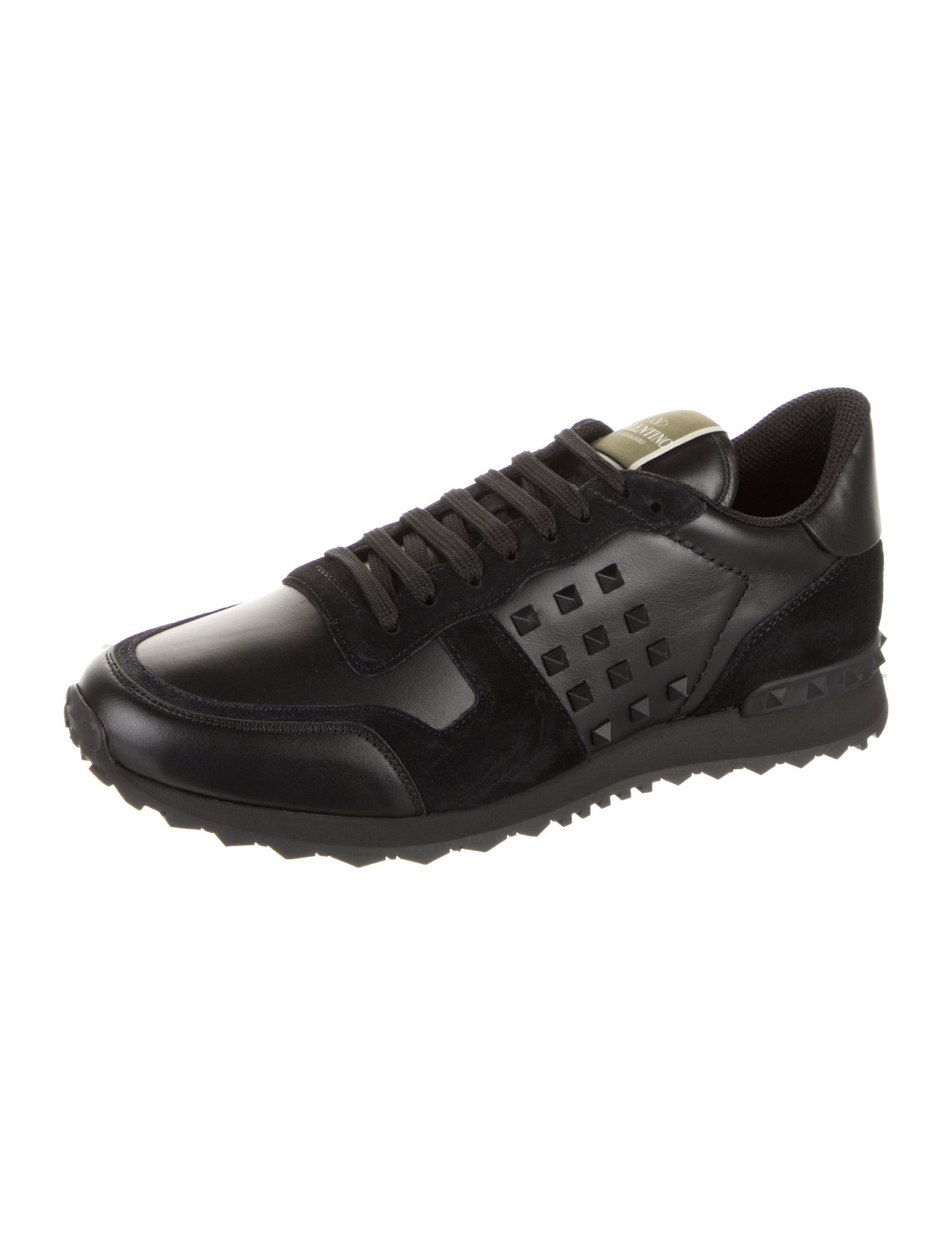 Valentino Leather Studded Accents Sneakers
