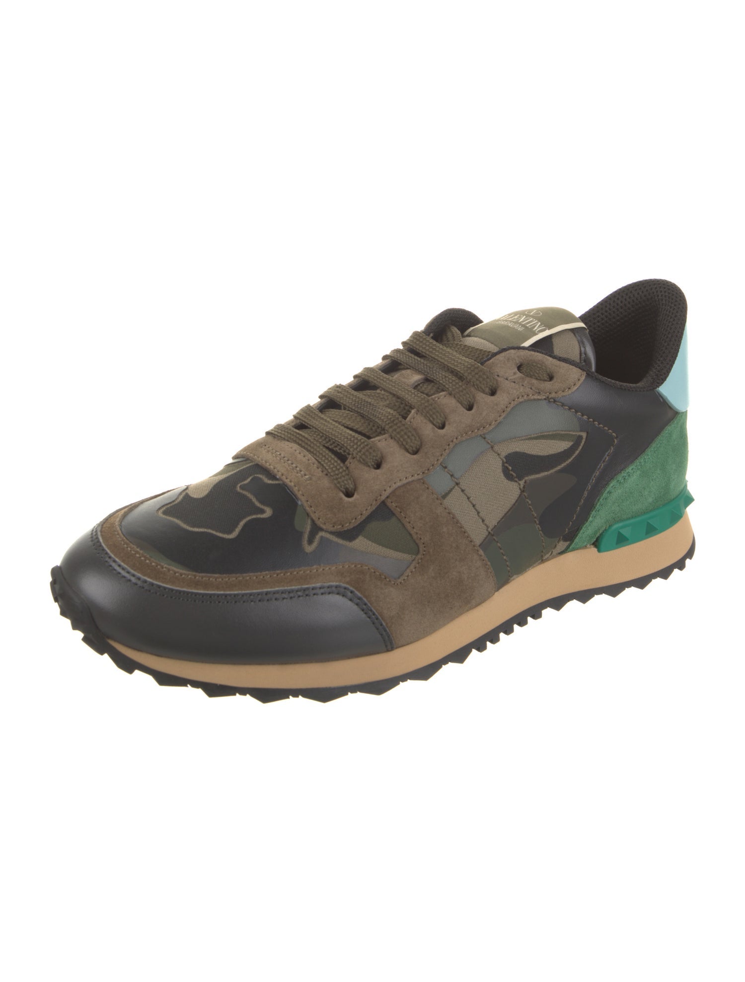 Valentino Leather Printed Athletic Sneakers