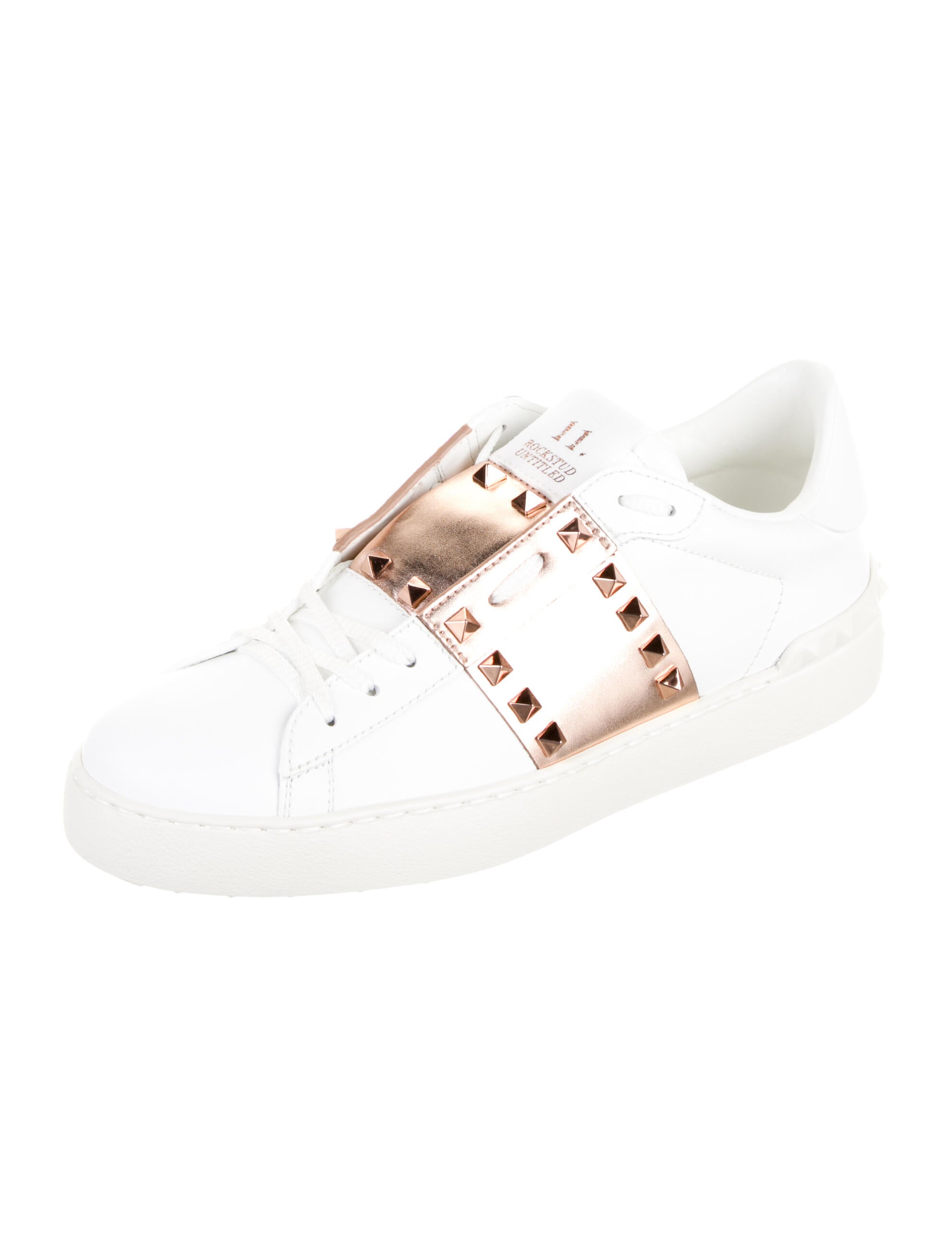 Valentino Leather Colorblock Pattern Sneakers