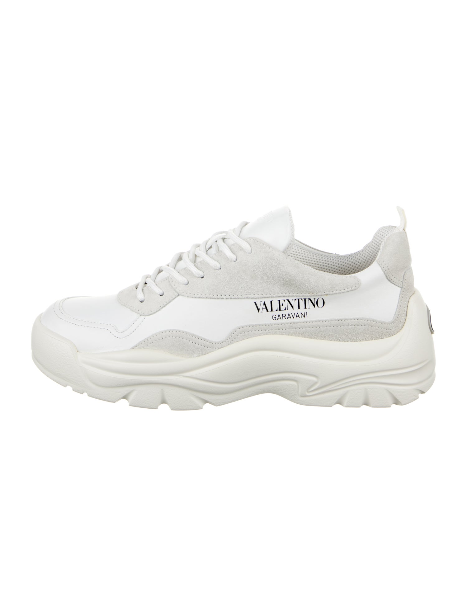 Valentino Leather Mesh Accents Sneakers