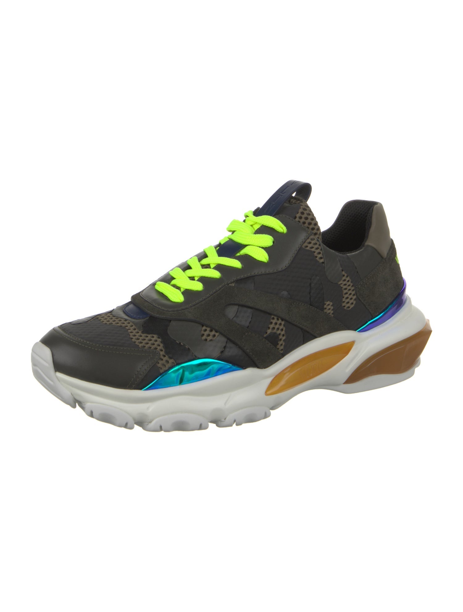 Valentino Leather Printed Athletic Sneakers