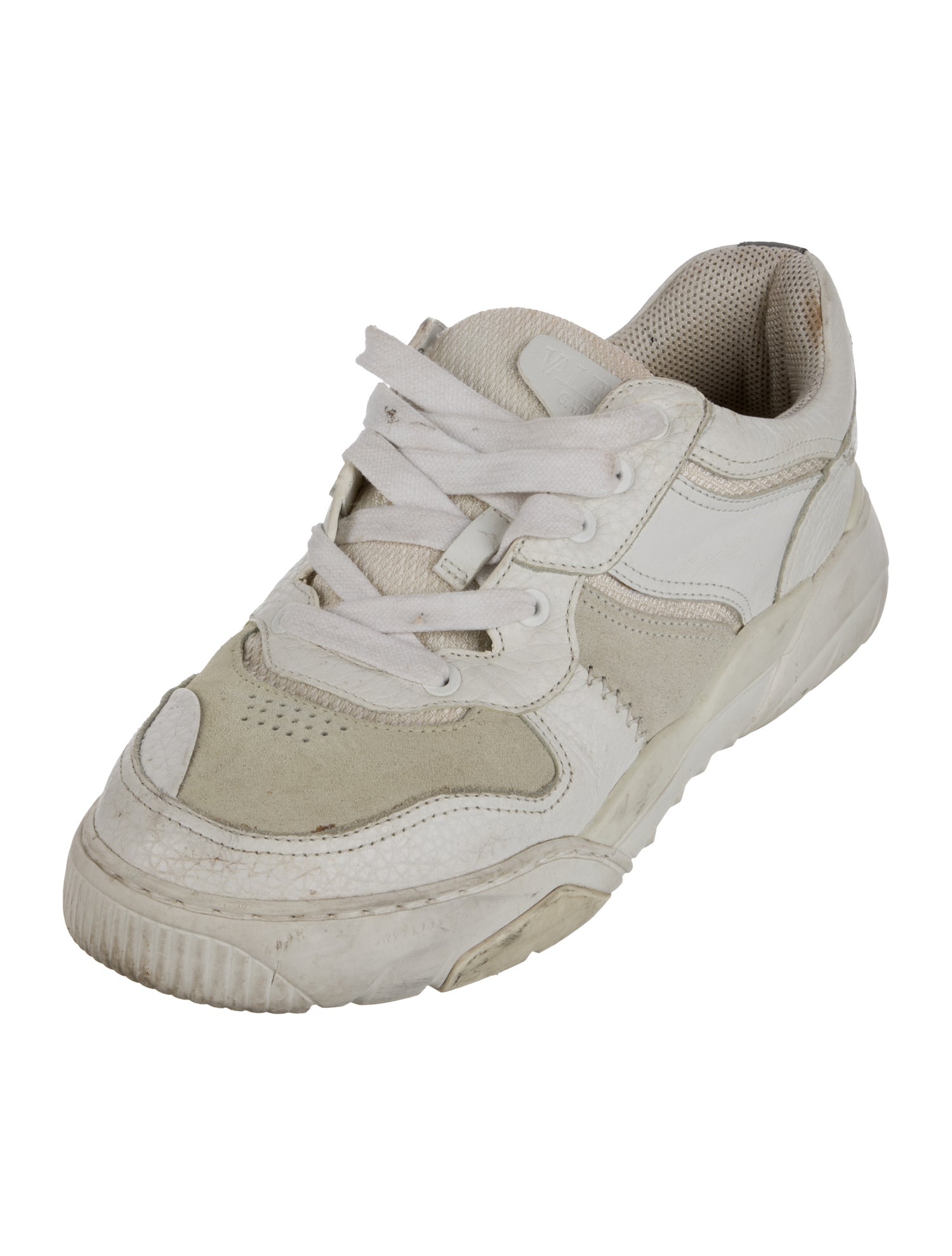 Valentino Rockstud Accents Leather Sneakers