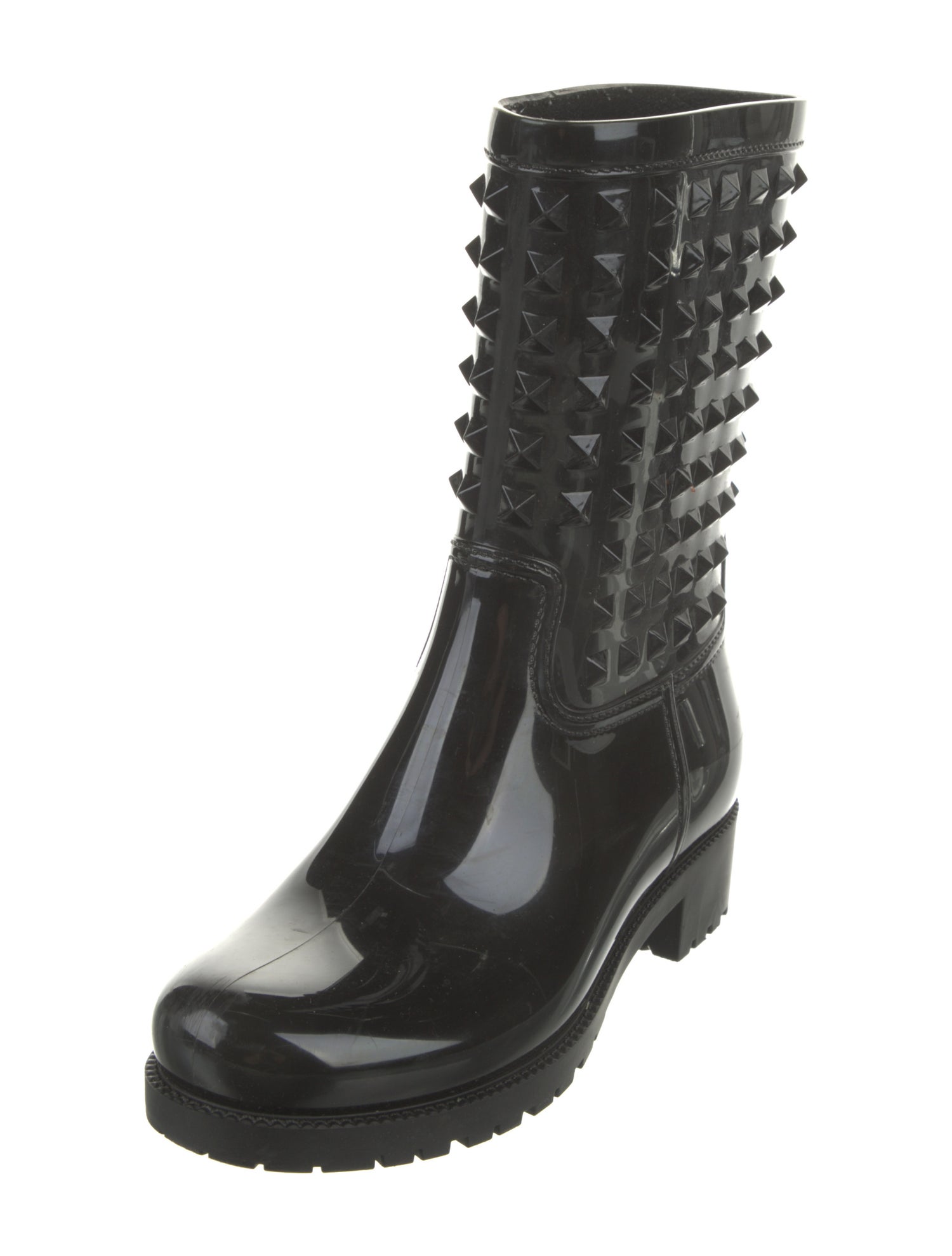 Valentino Rockstud Accents Rubber Rain Boots