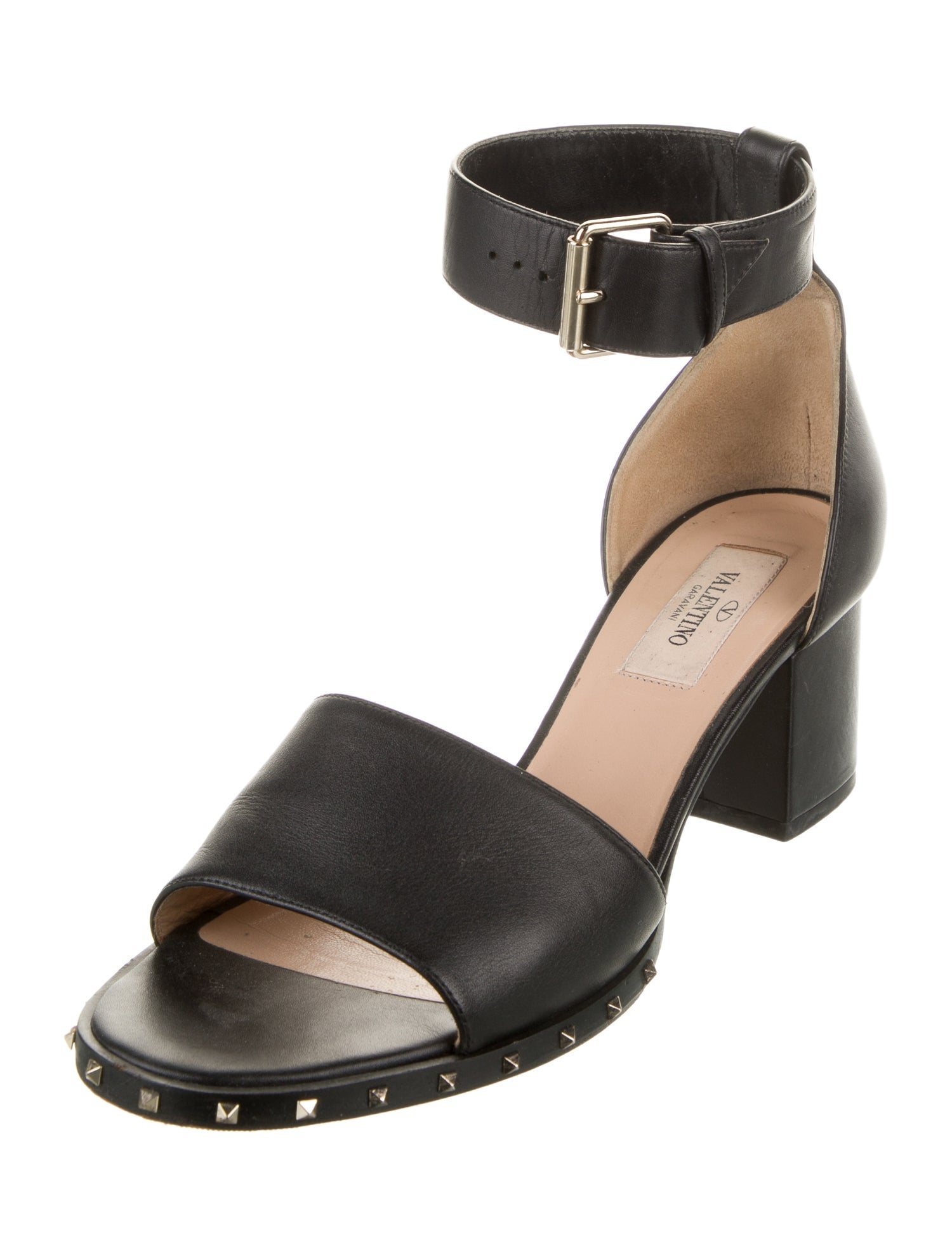 Valentino Rockstud Accents Leather Sandals